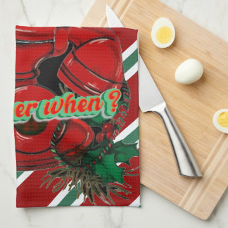 Antiek Rode Kerstmis Telefoon Coördineren Theedoek