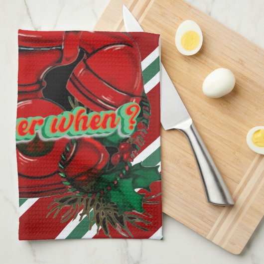 Antiek Rode Kerstmis Telefoon Coördineren Theedoek (Quarter Fold)