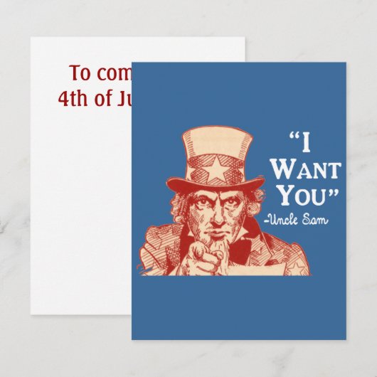  Antiek Rode Oom Sam Independence 4 juli Kaart (Voorkant / Achterkant)
