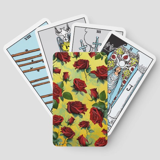 Antiek rode rozen tarot Kaarten dek (Achterkant)