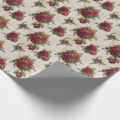 Antiek rode rozenbehangpapier cadeaupapier (Hoek)