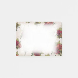 Antiek rode rozenbehangpapier post-it® notes