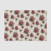 Antiek rode rozenbehangpapier tissuepapier (Voorkant)