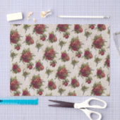 Antiek rode rozenbehangpapier tissuepapier (Craft)