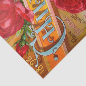 Antiek rode rozencatalogus 10-inch x 15-inch weefs tissuepapier (Detail)