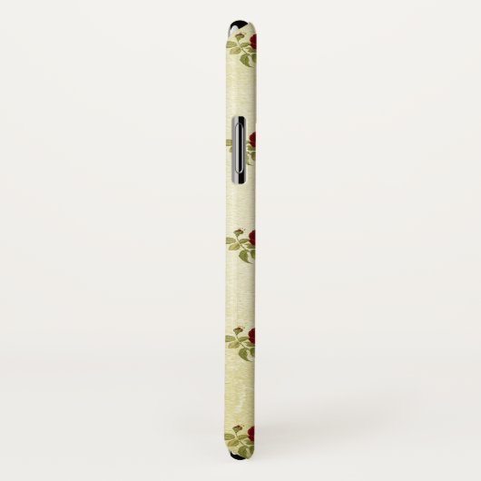 Antiek rode rozenpatroon op perkament Case-Mate iPhone case (Achterkant / rechts)