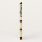 Antiek rode rozenpatroon op perkament Case-Mate iPhone case (Achterkant/links)