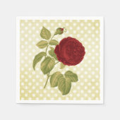 Antiek rode rozenwagentjes servet (Voorkant)