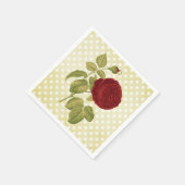 Antiek rode rozenwagentjes servet (Hoek)