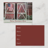 Antiek rode scheurdeuren met een vlag en een oude visitekaartje (Voorkant / Achterkant)