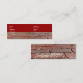 Antiek rode stenen mini visitekaartje (Voorkant / Achterkant)