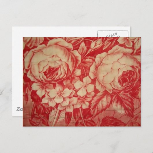 Antiek Rode Toile Briefkaart (Voorkant / Achterkant)