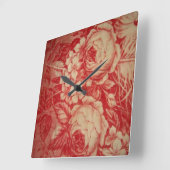 Antiek Rode Toile Vierkante Klok (Hoek)