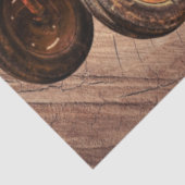 Antiek rode tractor haan tissuepapier (Detail)