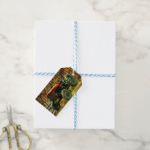 Antiek rode trekker bijtende schuur cadeaulabel (Met Touw)