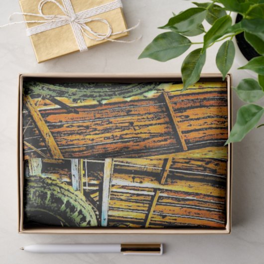 Antiek rode trekker bijtende schuur tissuepapier (Geschenk)