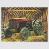 Antiek rode trekker bijtende schuur tissuepapier (Voorkant)