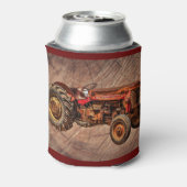 Antiek rode trekker blikjeskoeler (Blikje Achterkant)