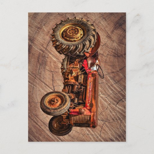 Antiek rode trekker briefkaart (Voorkant)