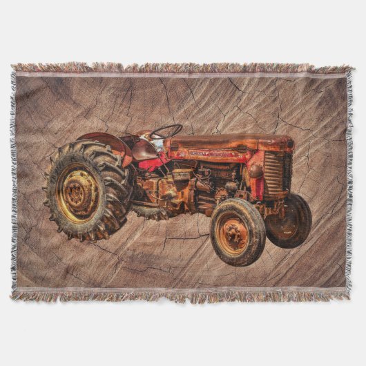 Antiek rode trekker deken (Voorkant)