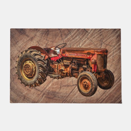 Antiek rode trekker deurmat (Voorkant)
