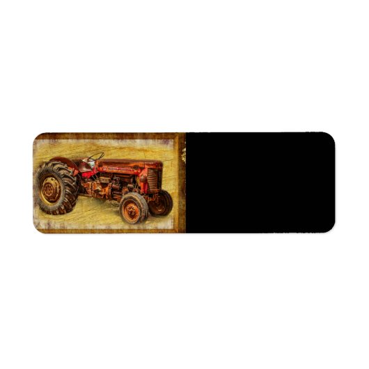 Antiek rode trekker etiket (Voorkant)