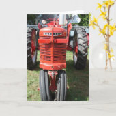 Antiek rode trekker kaart (Gele Bloem)