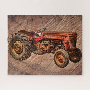 Antiek rode trekker legpuzzel