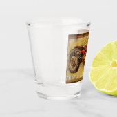 Antiek rode trekker shot glas (Links)