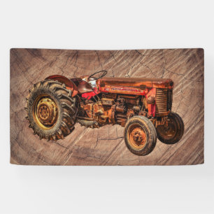 Antiek rode trekker spandoek