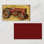 Antiek rode trekker visitekaartje (Voorkant / Achterkant)