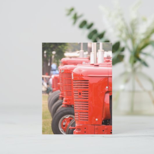 Antiek rode trekkers briefkaart (Staand voorkant)