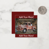 Antiek rode vrachtwagen in bijtende Kaart Notitiekaartje (Voorkant / Achterkant in situ)