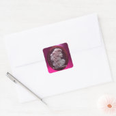 ANTIEK RODE WIJNLADY, DRUIVEN EN DRUIVEN VIERKANTE STICKER (Envelop)