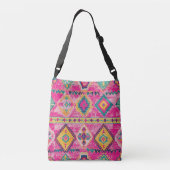 Antiek Roestig Roze Goud Oosters Turks Kilim tapij Crossbody Tas (Achterkant)