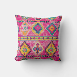 Antiek Roestig Roze Goud Oosters Turks Kilim tapij Kussen