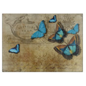 Antiek Roestvast ontbindmiddel N Blauwe Butterflie Snijplank (Voorkant)
