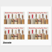 Antiek Rolling Pins "Baked by YOU" Behandellabels Rechthoekige Sticker (Vel)