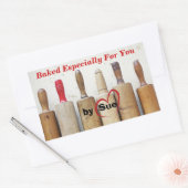 Antiek Rolling Pins "Baked by YOU" Behandellabels Rechthoekige Sticker (Envelop)