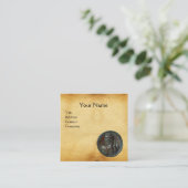 ANTIEK ROMAN BRONZE MEDALLION Brown Parchment Vierkante Visitekaartje (Staand voorkant)