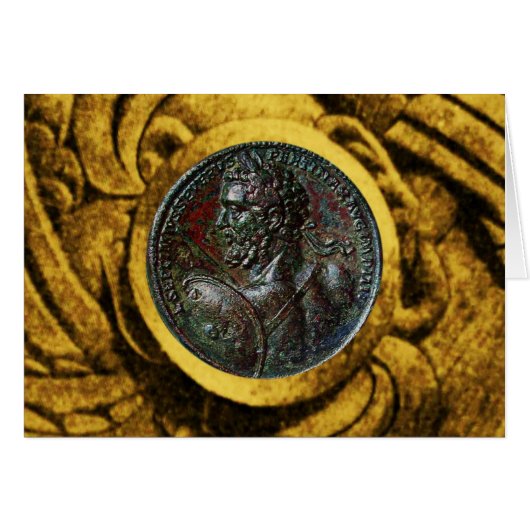 ANTIEK ROMAN BRONZE MEDALLION MET GOLD GRIFFINS (Voorkant Horizontaal)