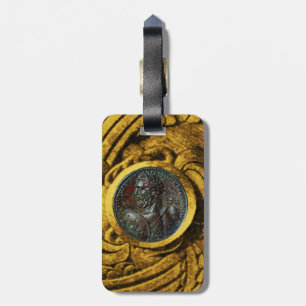 ANTIEK ROMAN BRONZE MEDALLION MET GOLD GRIFFINS BAGAGELABEL
