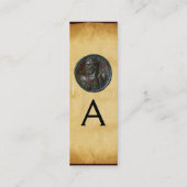 ANTIEK ROMAN BRONZE MEDALLION MONOGRAM-perkament Mini Visitekaartje (Achterkant)