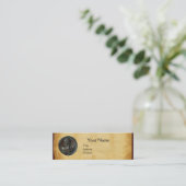 ANTIEK ROMAN BRONZE MEDALLION MONOGRAM-perkament Mini Visitekaartje (Staand voorkant)