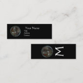 ANTIEK ROMAN BRONZE MEDALLION MONOGRAM, zwart Mini Visitekaartje (Voorkant / Achterkant)
