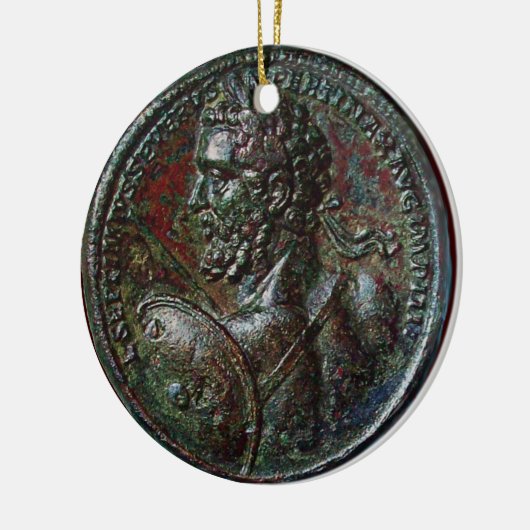 ANTIEK ROMAN BRONZE MEDALLION SEPTIMUS SEVERUS KERAMISCH ORNAMENT (Links)