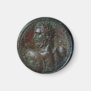 ANTIEK ROMAN BRONZE MEDALLION SEPTIMUS SEVERUS MAGNEET