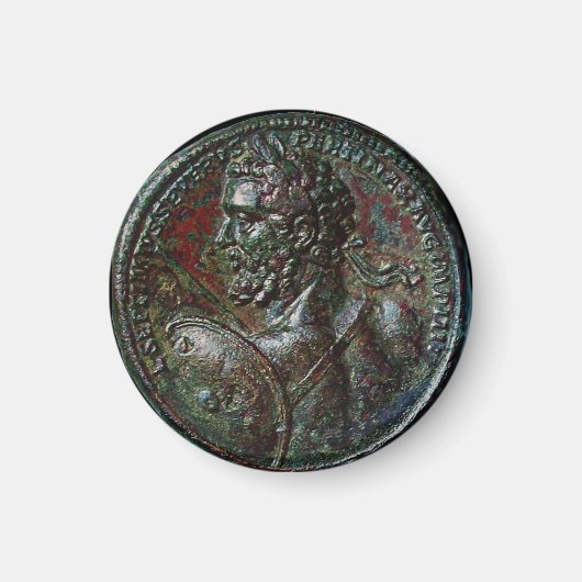 ANTIEK ROMAN BRONZE MEDALLION SEPTIMUS SEVERUS MAGNEET (Voorkant)