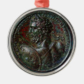 ANTIEK ROMAN BRONZE MEDALLION SEPTIMUS SEVERUS METALEN ORNAMENT (Voorkant)