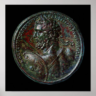 ANTIEK ROMAN BRONZE MEDALLION SEPTIMUS SEVERUS POSTER